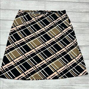 New York & Company Black and Tan Mini A-Line Skirt